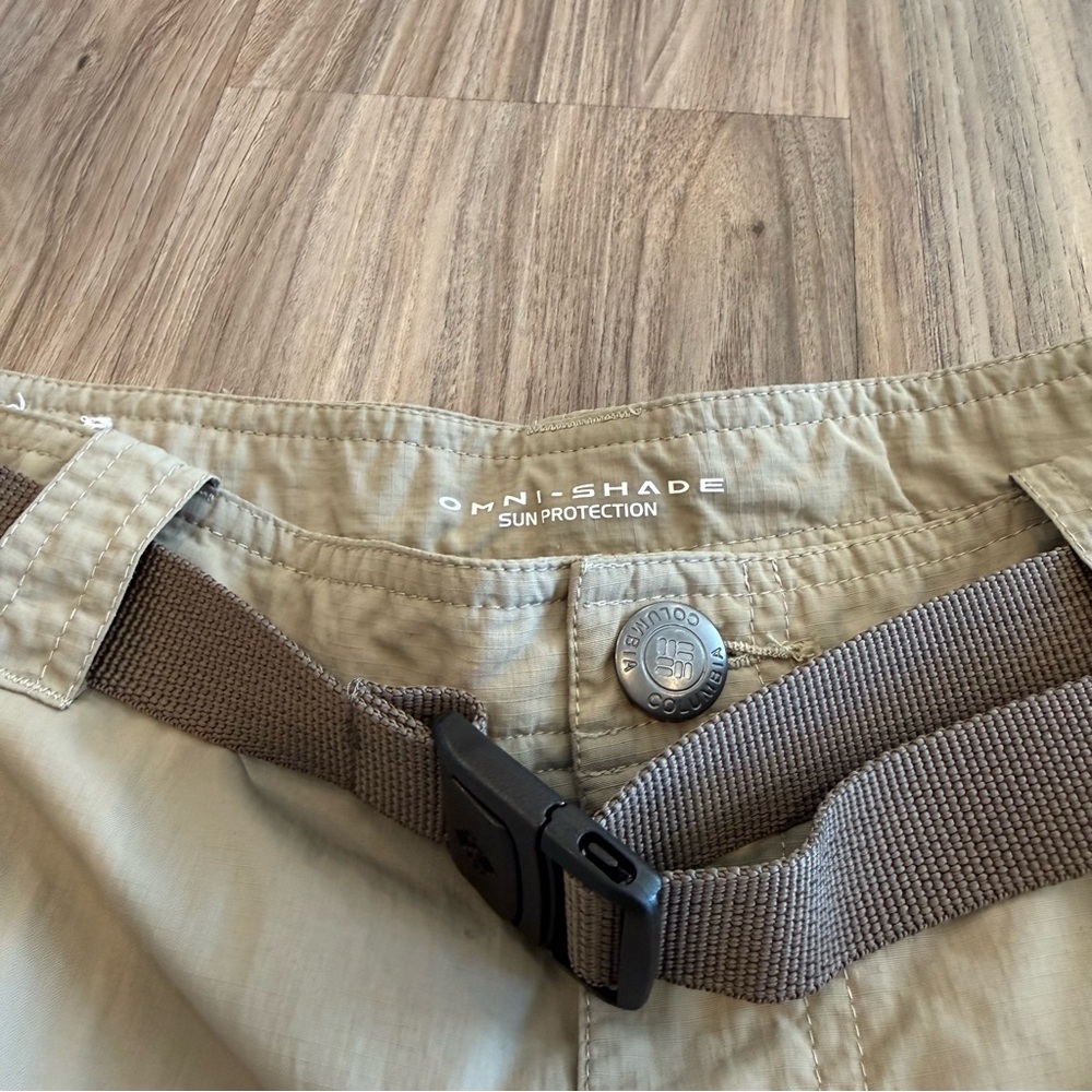 Columbia Omni-Shade Convertible Men's Light Tan Cargo Pants Sun Protect - Picture 7 of 13